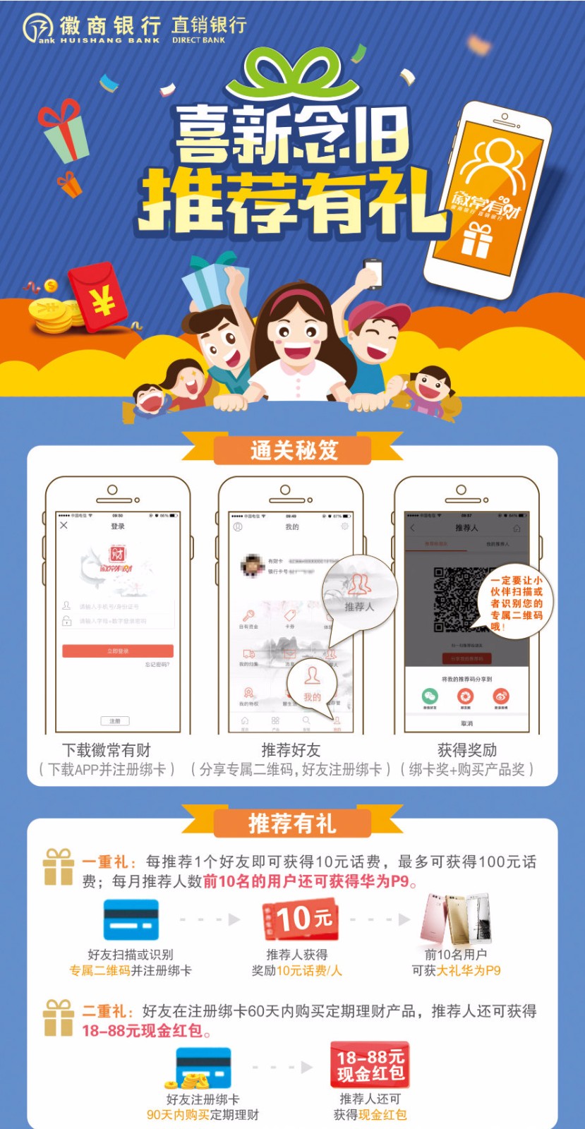 徽商银行徽常有财邀请好友送10元话费返现5元微信红包 免费话费 0撸羊毛 理财羊毛  第3张