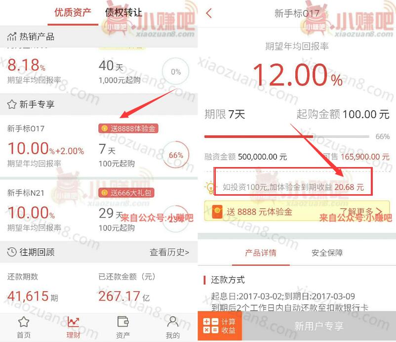 聚财猫新手有豪礼注册送8888元体验金7天收益20.68元现金 投资羊毛 理财羊毛  第3张