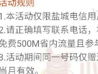 中国电信盐城分公司品鉴天翼4G寻盲送500M电信流量 免费流量 活动线报  第1张