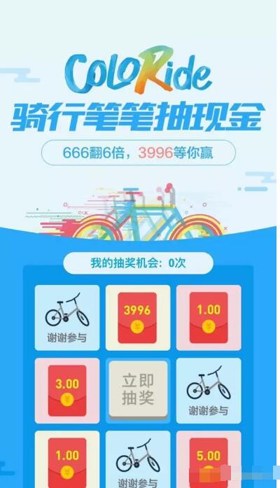 支付宝app共享单车扫码骑车赢最高3996元现金 支付宝红包 活动线报  第2张