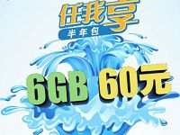 移动任我享60元订购6G流量半年包，相当于10元1G流量每月 免费流量 优惠福利  第1张