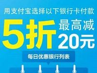 支付宝权益指定信用卡日享5折最高立减20元 优惠卡券 优惠福利  第1张