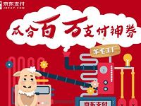 京东支付羊毛工厂抽奖送1-300元付款码立减券