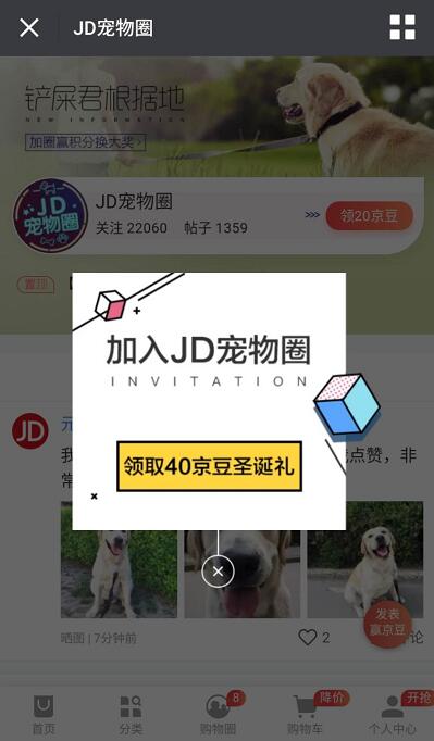 京东加入JD宠物圈领取40京豆圣诞礼奖励 京东 优惠福利  第3张