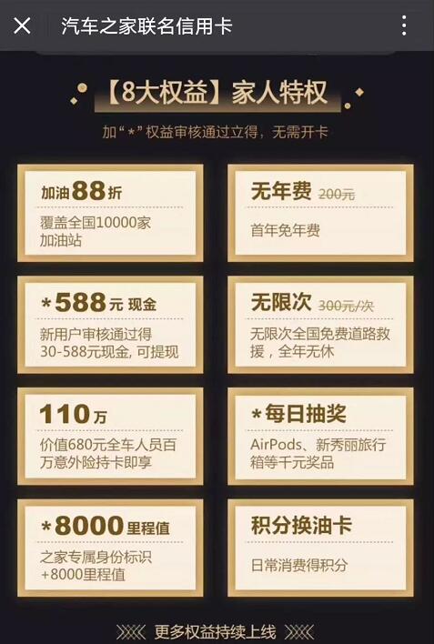 汽车之家平安银行联名信用卡开卡送30 588元现金奖励 0撸羊毛 理财羊毛  第5张