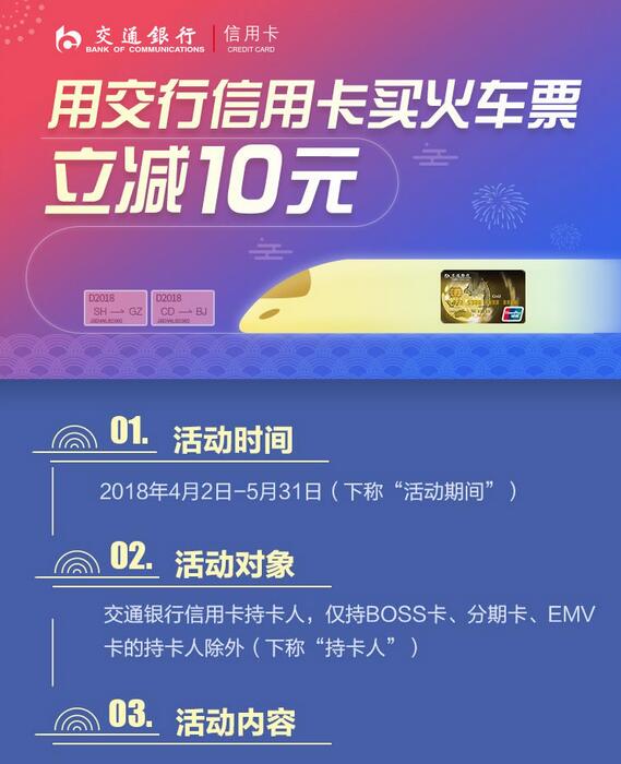 交通银行信用卡携手携程旅行购火车票立减10元优惠 火车票优惠 优惠福利  第3张