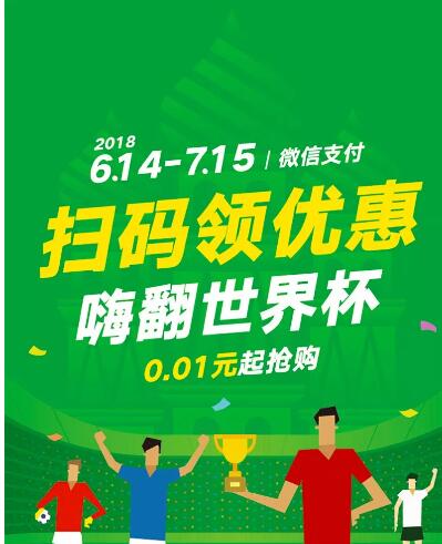 微信支付“世界杯狂欢季”活动小程序码1分钱购 优惠卡券 优惠福利  第1张