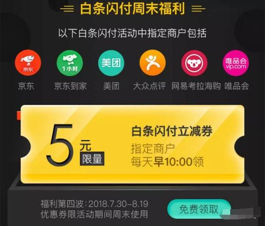 京东金融每天10点开抢京东5元白条闪付券 京东 优惠福利  第3张
