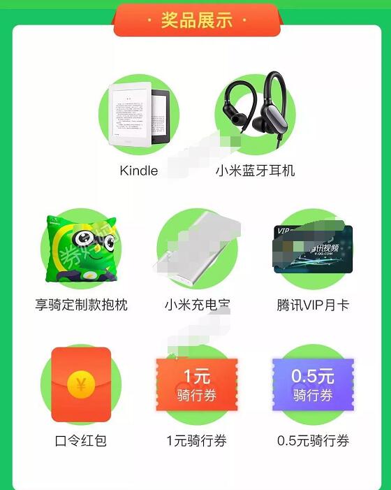 享骑电单车欢乐扭蛋机抽取口令领现金红包骑行券 出行优惠券 优惠福利  第1张