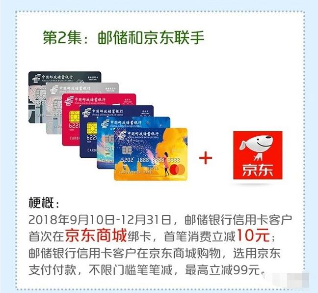 美团京东首次绑定定邮储银行信用卡支付立减 优惠卡券 优惠福利  第1张