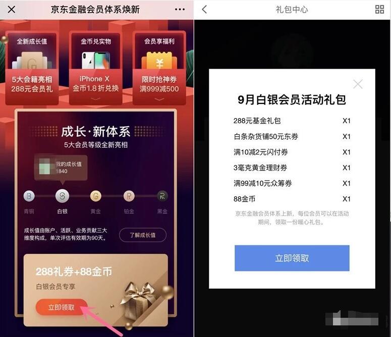 京东金融会员体系焕新送京东288元会员礼包 京东 优惠卡券 优惠福利  第3张