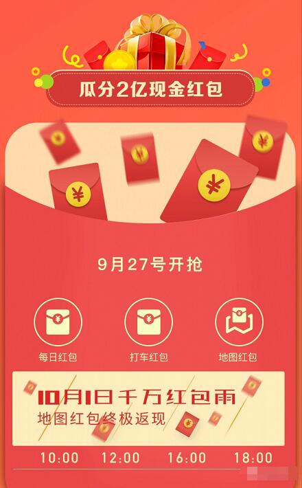 高德地图十一国庆全民出行节抢2亿现金红包活动 支付宝红包 活动线报  第3张