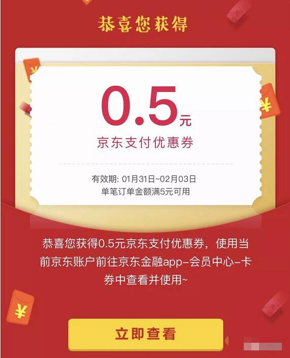 免费领取0.5元京东支付优惠券满5元抵扣使用 京东 优惠福利  第3张