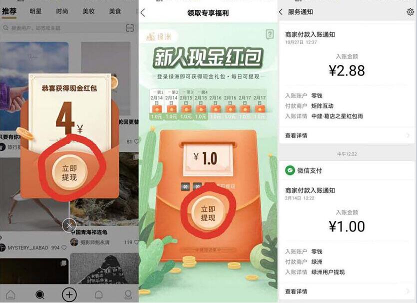 绿洲APP新手填邀请码集水滴，瓜分百万现金红包 绿洲邀请码 绿洲APP 微信红包 活动线报  第2张