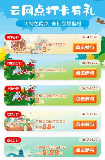 详细阅读:88块立减金,工行云网点打卡攻略 88块立减金,工行云网点打卡攻略